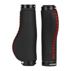 Leather City Mountain Bike Handlebar Cover Handle Grips Bar End Non-slip Aluminum Lock Ergonomic Design Non-Slip Microfiber Leather Bicycle Grip With Aluminum Alloy Dual Lock-On Bicycle Handle Bar Covers For Mountain Road Bike Stevvex