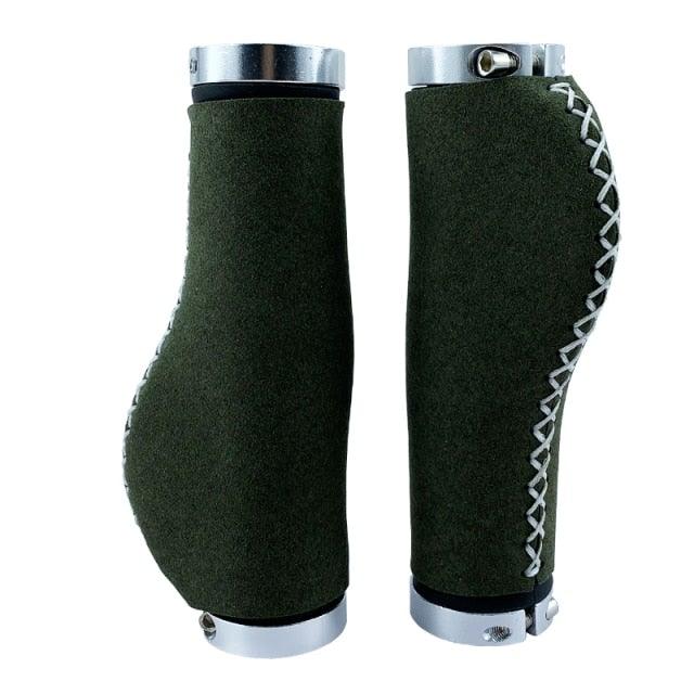 Leather City Mountain Bike Handlebar Cover Handle Grips Bar End Non-slip Aluminum Lock Ergonomic Design Non-Slip Microfiber Leather Bicycle Grip With Aluminum Alloy Dual Lock-On Bicycle Handle Bar Covers For Mountain Road Bike Stevvex