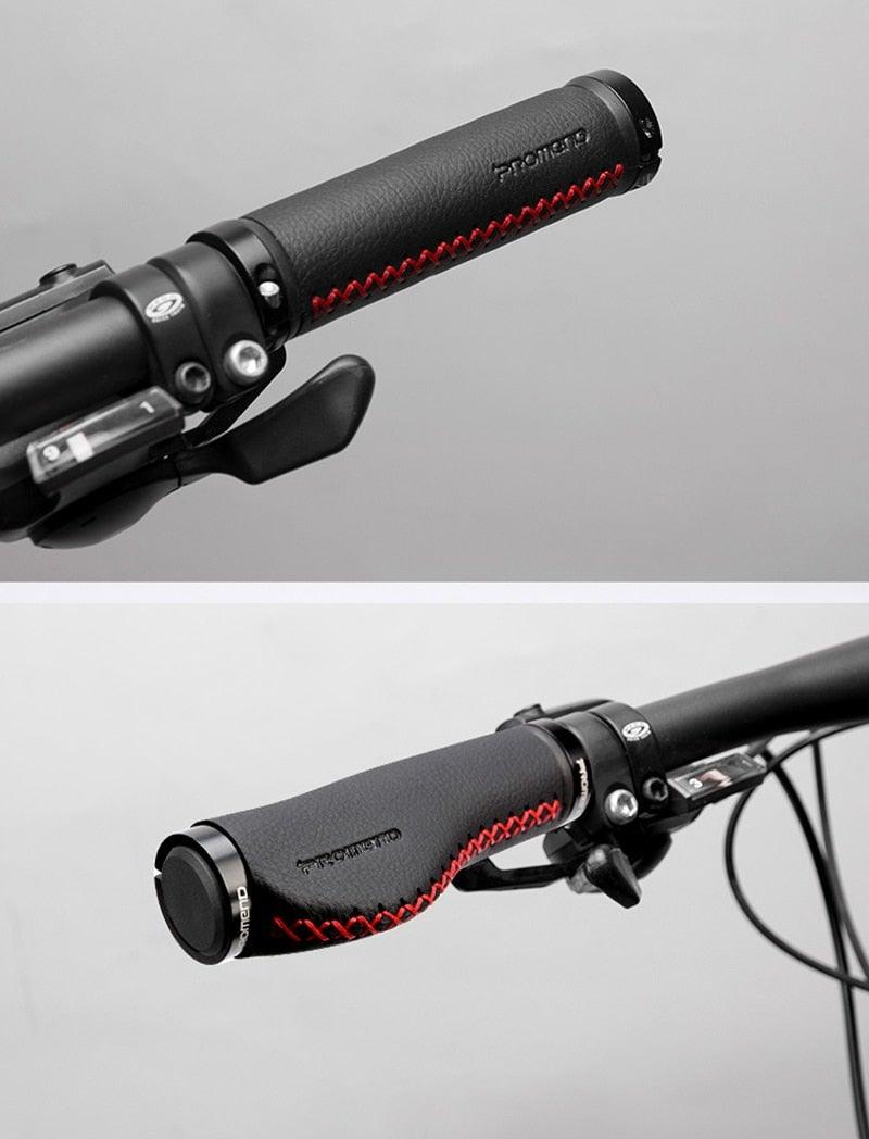 Leather City Mountain Bike Handlebar Cover Handle Grips Bar End Non-slip Aluminum Lock Ergonomic Design Non-Slip Microfiber Leather Bicycle Grip With Aluminum Alloy Dual Lock-On Bicycle Handle Bar Covers For Mountain Road Bike Stevvex