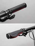 Leather City Mountain Bike Handlebar Cover Handle Grips Bar End Non-slip Aluminum Lock Ergonomic Design Non-Slip Microfiber Leather Bicycle Grip With Aluminum Alloy Dual Lock-On Bicycle Handle Bar Covers For Mountain Road Bike Stevvex