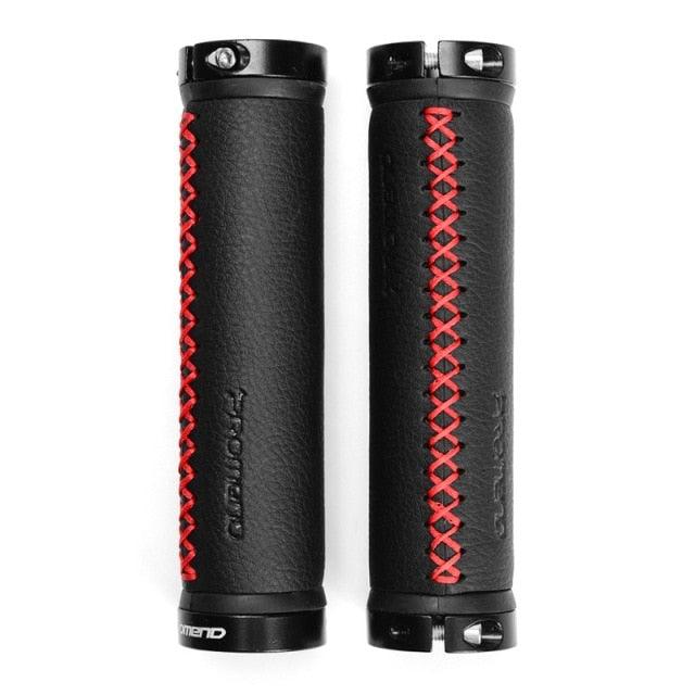 Leather City Mountain Bike Handlebar Cover Handle Grips Bar End Non-slip Aluminum Lock Ergonomic Design Non-Slip Microfiber Leather Bicycle Grip With Aluminum Alloy Dual Lock-On Bicycle Handle Bar Covers For Mountain Road Bike Stevvex
