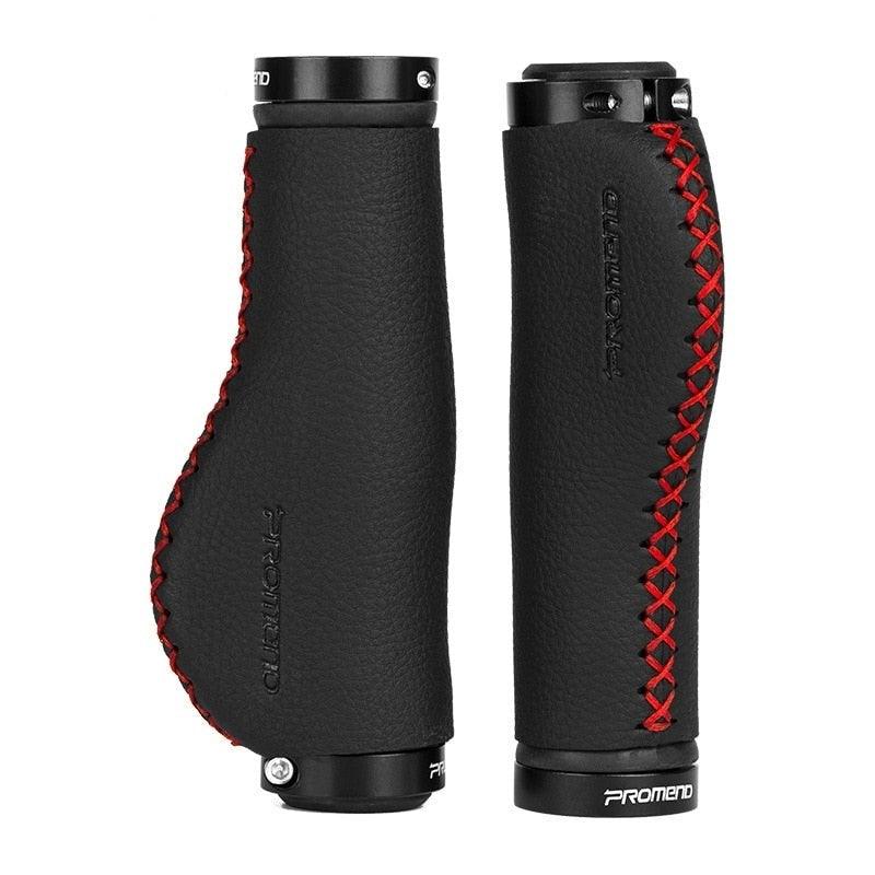 Leather City Mountain Bike Handlebar Cover Handle Grips Bar End Non-slip Aluminum Lock Ergonomic Design Non-Slip Microfiber Leather Bicycle Grip With Aluminum Alloy Dual Lock-On Bicycle Handle Bar Covers For Mountain Road Bike Stevvex