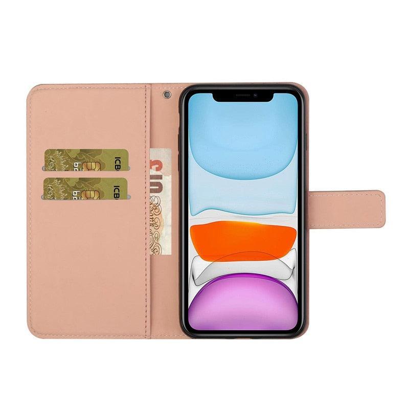 Leather Flip Case For iphone 11 12 13 Pro Max Mini Case Wallet Card Phone Cover For iphone  Genuine Leather 2 in 1 Flip Simple Magnetic Cover For iPhone Stevvex