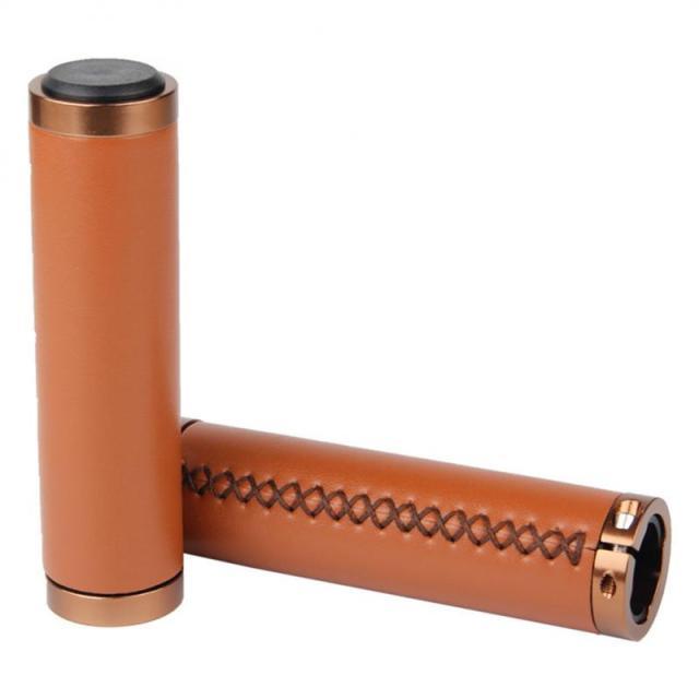 Leather Mountain Bike Scooter Bicycle Handlebar Cover Handle Grips Non-Slip Lock-on Bike Handlebar Grips Locking Non-Slip-PU Bicycle Handle Grip Bike Grips Widen Holding Surface For Cycling Mountain And Bicycles Stevvex