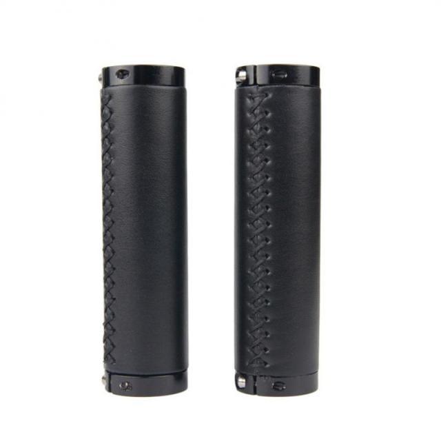 Leather Mountain Bike Scooter Bicycle Handlebar Cover Handle Grips Non-Slip Lock-on Bike Handlebar Grips Locking Non-Slip-PU Bicycle Handle Grip Bike Grips Widen Holding Surface For Cycling Mountain And Bicycles Stevvex