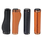 Leather Mountain Bike Scooter Bicycle Handlebar Cover Handle Grips Non-Slip Lock-on Bike Handlebar Grips Locking Non-Slip-PU Bicycle Handle Grip Bike Grips Widen Holding Surface For Cycling Mountain And Bicycles Stevvex