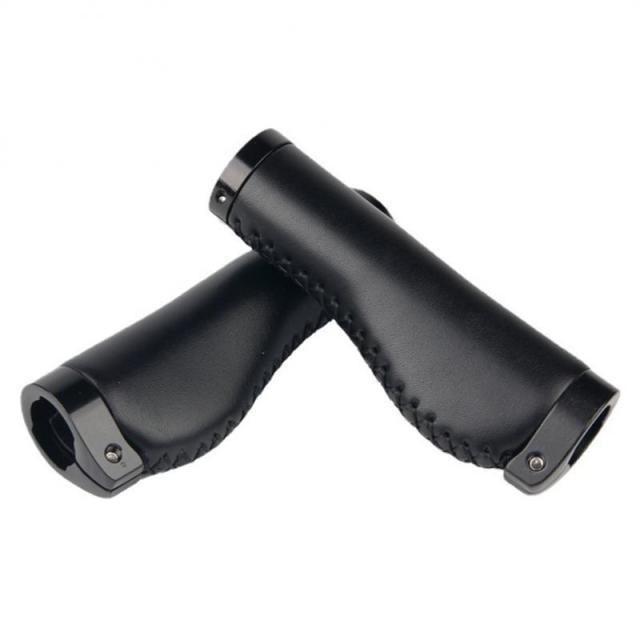 Leather Mountain Bike Scooter Bicycle Handlebar Cover Handle Grips Non-Slip Lock-on Bike Handlebar Grips Locking Non-Slip-PU Bicycle Handle Grip Bike Grips Widen Holding Surface For Cycling Mountain And Bicycles Stevvex