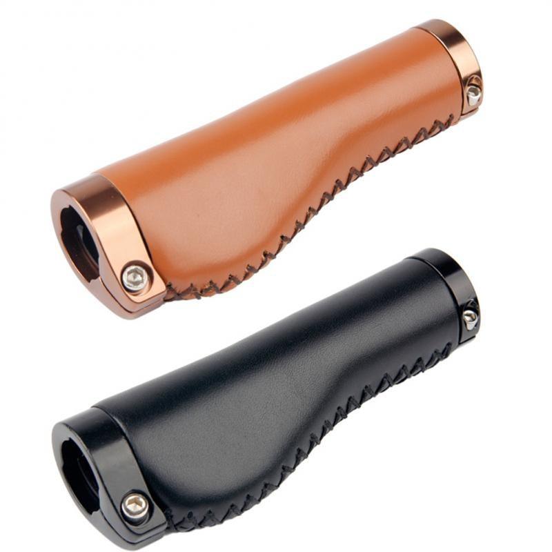 Leather Mountain Bike Scooter Bicycle Handlebar Cover Handle Grips Non-Slip Lock-on Bike Handlebar Grips Locking Non-Slip-PU Bicycle Handle Grip Bike Grips Widen Holding Surface For Cycling Mountain And Bicycles Stevvex