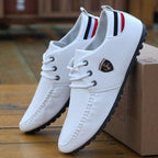 Leather Non Slip Mens Driving Shoes Spring And Autumn Breathable Men's Business Classic Sports Flat Low Sneaker Lace-up Fashion Walking Sneakers Stevvex