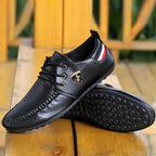 Leather Non Slip Mens Driving Shoes Spring And Autumn Breathable Men's Business Classic Sports Flat Low Sneaker Lace-up Fashion Walking Sneakers Stevvex