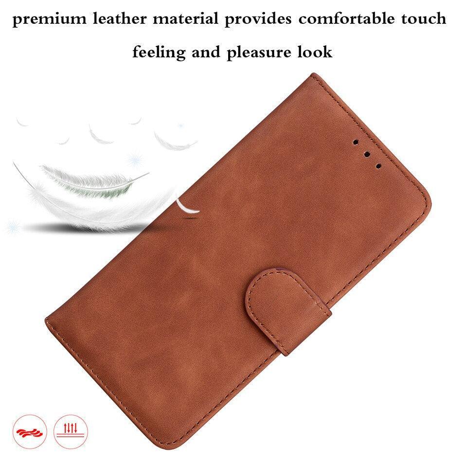 Leather Phone Case Wallet Cover For iPhone XR XS 10 11 Pro 12 mini 13 Pro Max Flip Stand Case Simple Skin-Friendly PU Leather Case Wallet Protective Case Flip Shockproof Mobile Phone Case Stevvex
