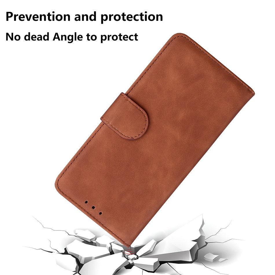 Leather Phone Case Wallet Cover For iPhone XR XS 10 11 Pro 12 mini 13 Pro Max Flip Stand Case Simple Skin-Friendly PU Leather Case Wallet Protective Case Flip Shockproof Mobile Phone Case Stevvex
