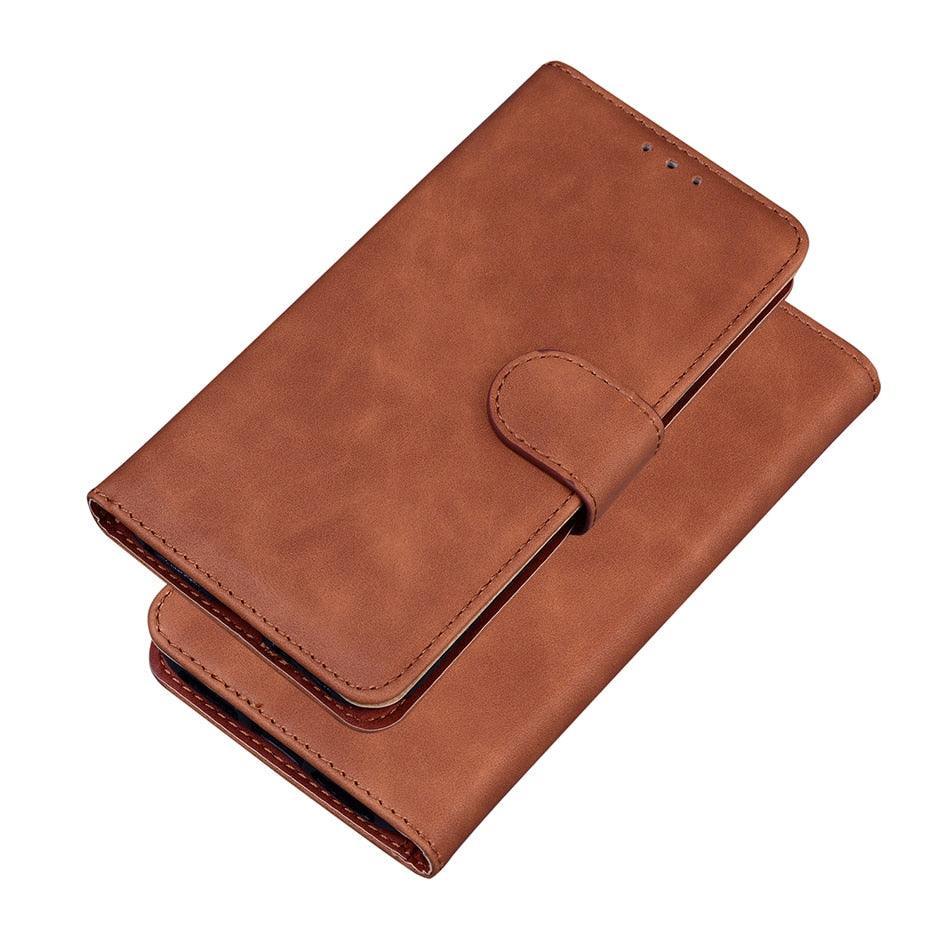 Leather Phone Case Wallet Cover For iPhone XR XS 10 11 Pro 12 mini 13 Pro Max Flip Stand Case Simple Skin-Friendly PU Leather Case Wallet Protective Case Flip Shockproof Mobile Phone Case Stevvex