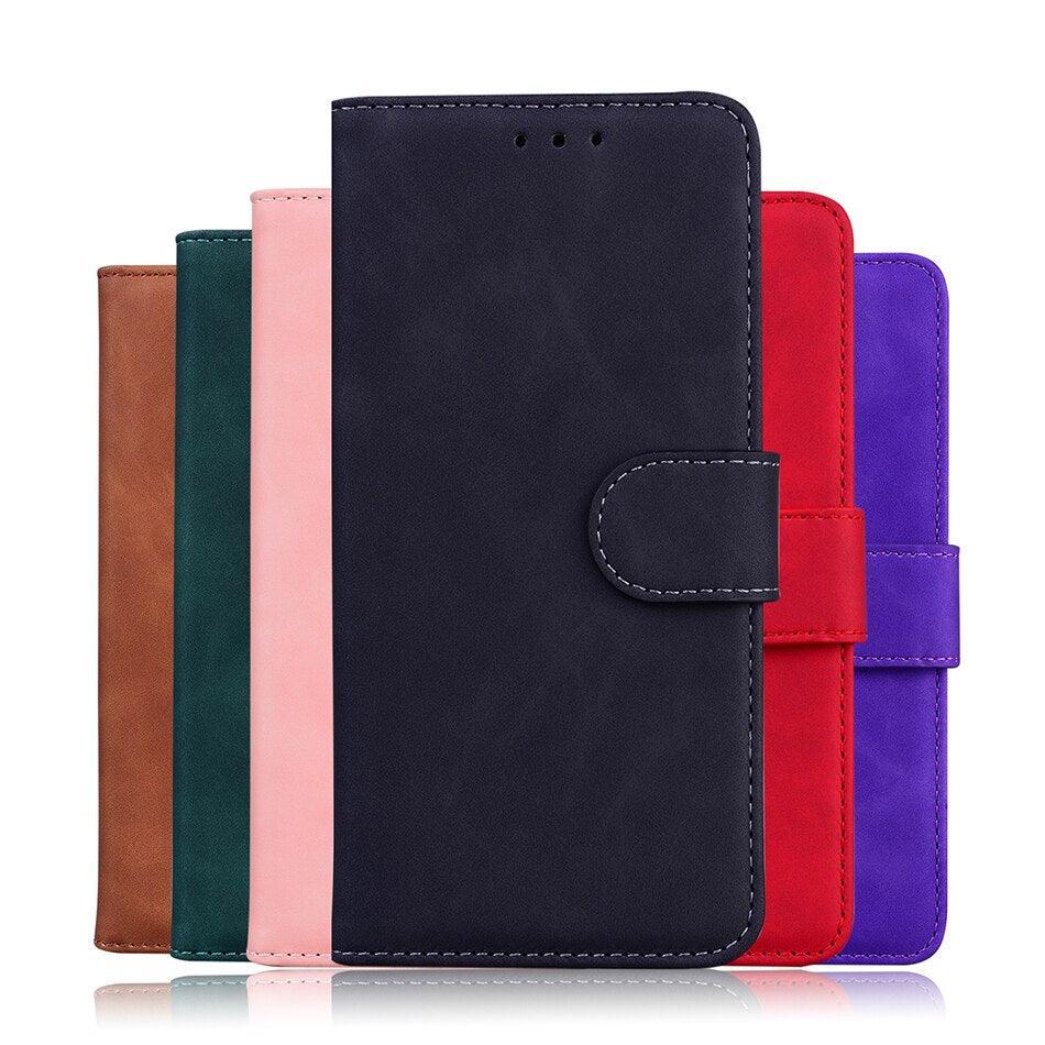 Leather Phone Case Wallet Cover For iPhone XR XS 10 11 Pro 12 mini 13 Pro Max Flip Stand Case Simple Skin-Friendly PU Leather Case Wallet Protective Case Flip Shockproof Mobile Phone Case Stevvex