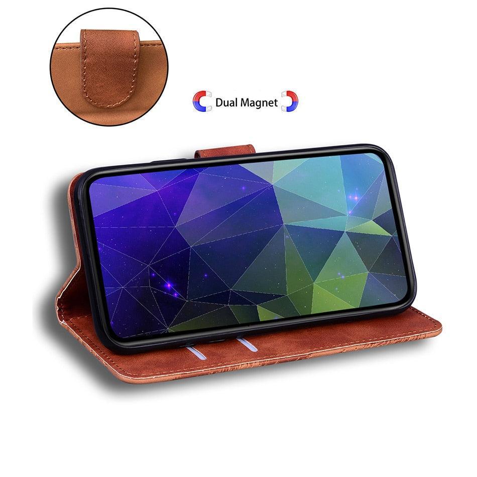 Leather Phone Case Wallet Cover For iPhone XR XS 10 11 Pro 12 mini 13 Pro Max Flip Stand Case Simple Skin-Friendly PU Leather Case Wallet Protective Case Flip Shockproof Mobile Phone Case Stevvex