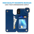 Leather Retro Card Holder Flip Cover for iPhone 11 12 13 14 Pro Max Mini Wallet Case iPhone 11 PU Leather Flip Cover Wallet Case For iPhone