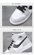 Leather Sports Running Shoes Red Breathable Anti Slip Vulcanized High Top Plate Shoes Lace-up Classic Shoes Girls Comfortable Men Casual Flats Sneakers Stevvex