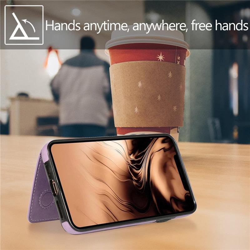 Leather Wallet Case For iPhone 11 Pro Max XS Max XR X 8 7 6S 6Plus 5 5S With Stand Card Pocket Case Cover Shockproof Texture PU Leather  Wallet Cover Stevvex