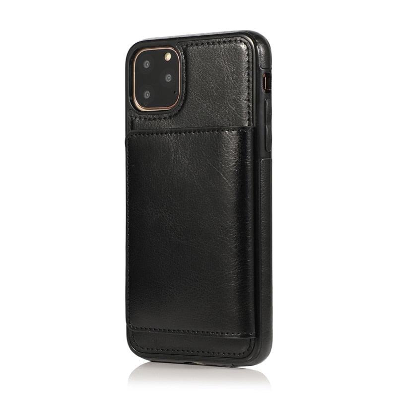 Leather Wallet Case For iPhone 11 Pro Max XS Max XR X 8 7 6S 6Plus 5 5S With Stand Card Pocket Case Cover Shockproof Texture PU Leather  Wallet Cover Stevvex
