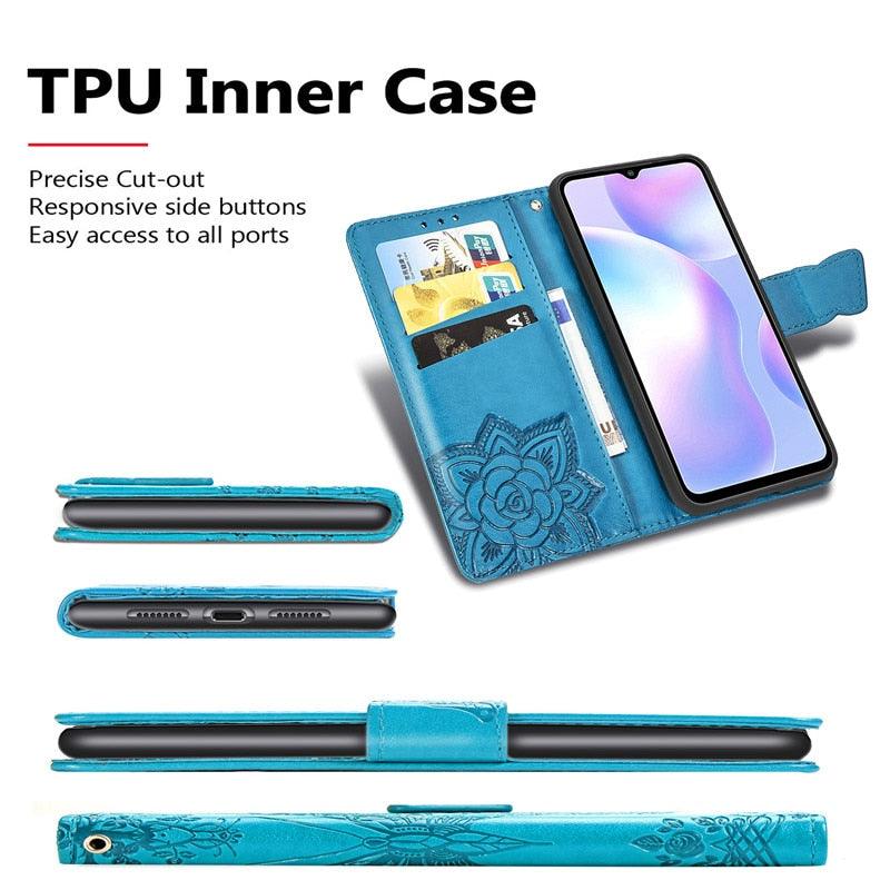Leather Wallet Case For Xiaomi Redmi 10A 10C 9 9A 9C 9T 8 8A 7 7A 6 6A Case Redmi Note 11 11E 11S 10 10S 9 9S 8 8T 7 Pro Cover Wallet Flip Cover with Mobile Phone Holder and Card Slot Magnetic PU Leather Wallet Case Stevvex