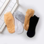 Leaves Patterned Lace Invisible Thin Short Lace Boat Socks Hollow Non-slip Shallow Socks For Women