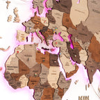 3D LED Wooden World Map 3.0 Multicolor - SJB-DIAMOND ELITES