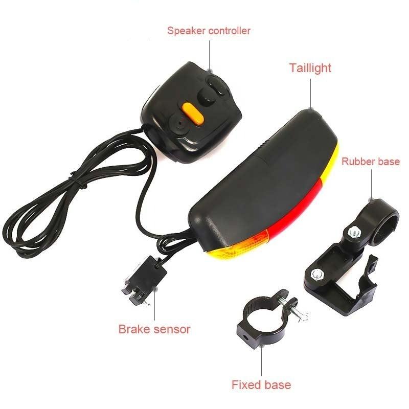 LED Bicycle Turn Signal Light With Horn Front Rear Lights Bike Directional Brake Lights Cycling Taillight Lamp Cycling Turn Signal Brake Light Horn Indicator Signal Brake LED Light Tune Horn For Outdoor Stevvex