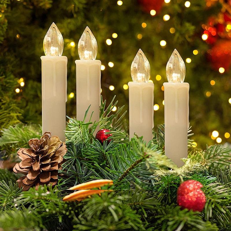 LED Candles Light Flameless Remote Control For Home Dinner Party Christmas Tree Candle LED Flameless Taper Candles Flickering with Remote Timer Battery Operated Waterproof Christmas Tree Candles Warm White Window Candles  Decoration Lamp Light New Years Stevvex