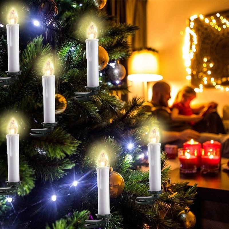 LED Candles Light Flameless Remote Control For Home Dinner Party Christmas Tree Candle LED Flameless Taper Candles Flickering with Remote Timer Battery Operated Waterproof Christmas Tree Candles Warm White Window Candles  Decoration Lamp Light New Years Stevvex