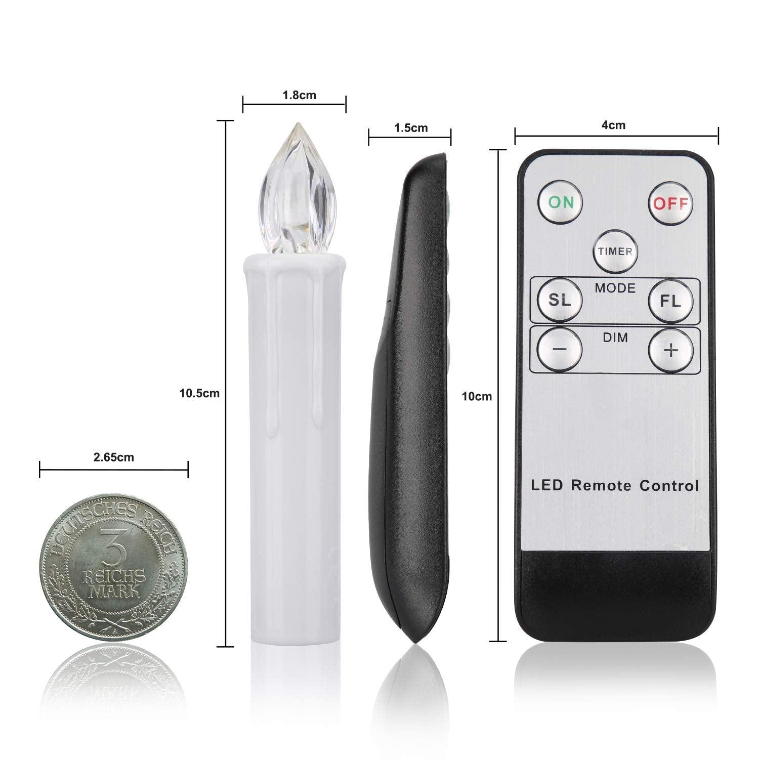 LED Candles Light Flameless Remote Control For Home Dinner Party Christmas Tree Candle LED Flameless Taper Candles Flickering with Remote Timer Battery Operated Waterproof Christmas Tree Candles Warm White Window Candles  Decoration Lamp Light New Years Stevvex