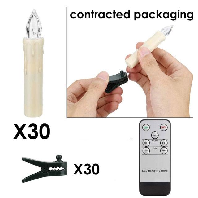 LED Candles Light Flameless Remote Control For Home Dinner Party Christmas Tree Candle LED Flameless Taper Candles Flickering with Remote Timer Battery Operated Waterproof Christmas Tree Candles Warm White Window Candles  Decoration Lamp Light New Years Stevvex