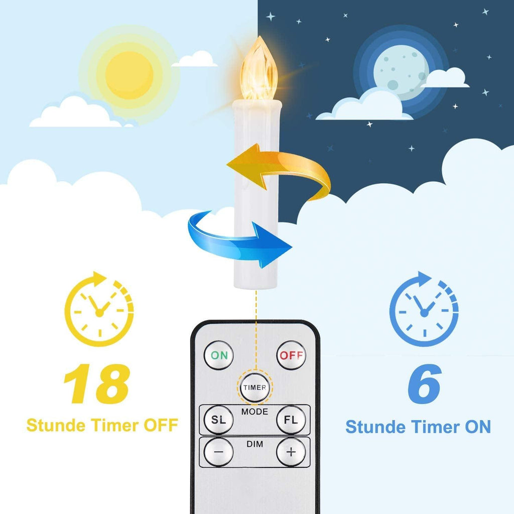 LED Candles Light Flameless Remote Control For Home Dinner Party Christmas Tree Candle LED Flameless Taper Candles Flickering with Remote Timer Battery Operated Waterproof Christmas Tree Candles Warm White Window Candles  Decoration Lamp Light New Years Stevvex