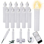 LED Candles Light Flameless Remote Control For Home Dinner Party Christmas Tree Candle LED Flameless Taper Candles Flickering with Remote Timer Battery Operated Waterproof Christmas Tree Candles Warm White Window Candles  Decoration Lamp Light New Years Stevvex