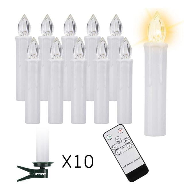 LED Candles Light Flameless Remote Control For Home Dinner Party Christmas Tree Candle LED Flameless Taper Candles Flickering with Remote Timer Battery Operated Waterproof Christmas Tree Candles Warm White Window Candles  Decoration Lamp Light New Years Stevvex