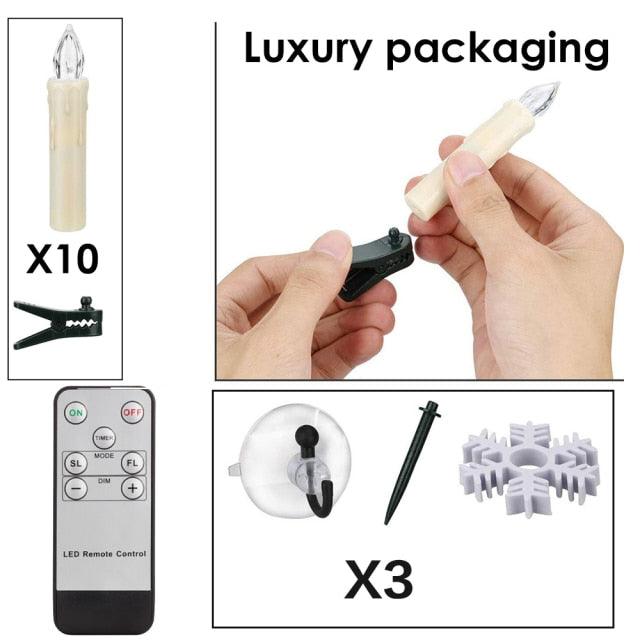 LED Candles Light Flameless Remote Control For Home Dinner Party Christmas Tree Candle LED Flameless Taper Candles Flickering with Remote Timer Battery Operated Waterproof Christmas Tree Candles Warm White Window Candles  Decoration Lamp Light New Years Stevvex