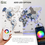 3D LED / LUMINOUS Wooden World Map 3.0 Cruise - SJB-DIAMOND ELITES