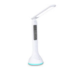 LED Desk Lamp Foldable Dimmable Touch Rechargeable Table Lamp with Calendar Temperature Alarm Clock Decorative Table Lamp Cute Study Lamps for Bedroom Décor Stevvex