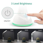 LED Desk Lamp Foldable Dimmable Touch Rechargeable Table Lamp with Calendar Temperature Alarm Clock Decorative Table Lamp Cute Study Lamps for Bedroom Décor Stevvex