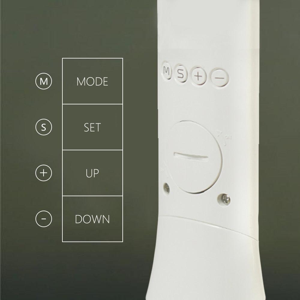 LED Desk Lamp Foldable Dimmable Touch Rechargeable Table Lamp with Calendar Temperature Alarm Clock Decorative Table Lamp Cute Study Lamps for Bedroom Décor Stevvex