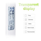 LED Desk Lamp Foldable Dimmable Touch Rechargeable Table Lamp with Calendar Temperature Alarm Clock Decorative Table Lamp Cute Study Lamps for Bedroom Décor Stevvex