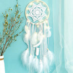 LED Dream Catcher Lamp Flying Wind Chimes Lighting Dream-catcher Handmade Ornaments Traditional Gifts Feather Pendant Romantic Creative Wall Hanging Home Wall Decoration Ornament Craft Native American Style Stevvex