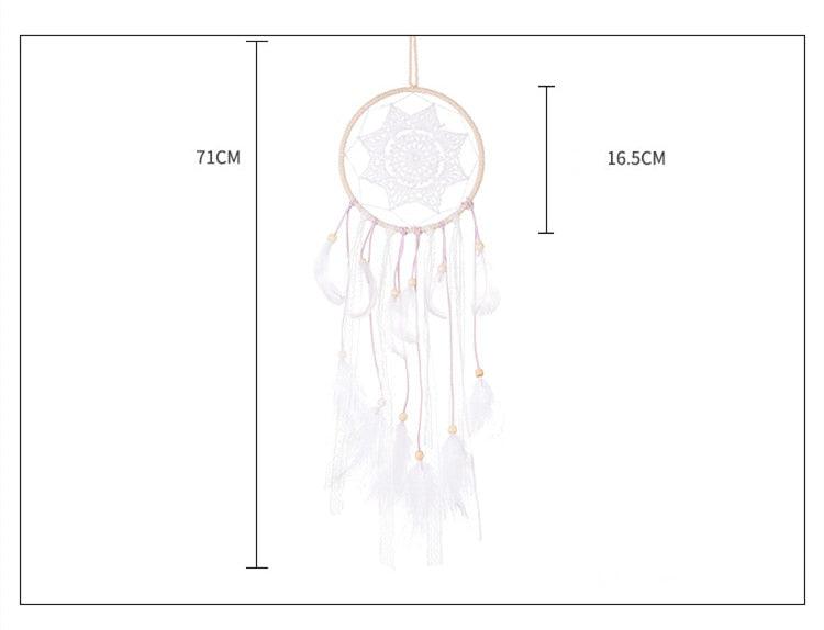 LED Dream Catcher Lamp Flying Wind Chimes Lighting Dream-catcher Handmade Ornaments Traditional Gifts Feather Pendant Romantic Creative Wall Hanging Home Wall Decoration Ornament Craft Native American Style Stevvex
