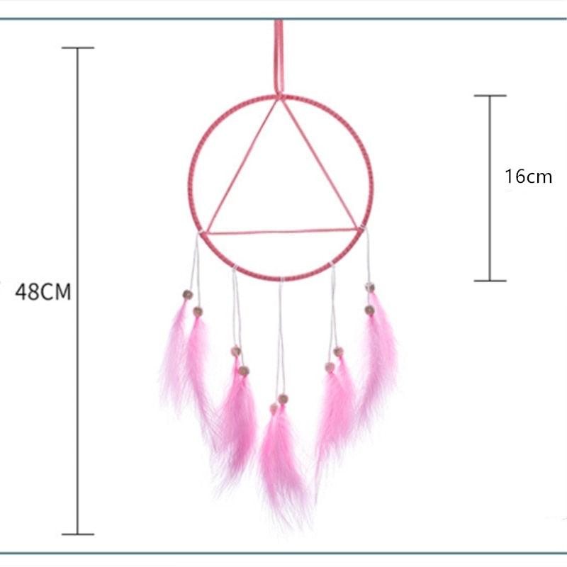 LED Dream Catcher Lamp Flying Wind Chimes Lighting Dream-catcher Handmade Ornaments Traditional Gifts Feather Pendant Romantic Creative Wall Hanging Home Wall Decoration Ornament Craft Native American Style Stevvex