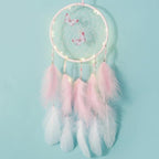 LED Dream Catcher Lamp Flying Wind Chimes Lighting Dream-catcher Handmade Ornaments Traditional Gifts Feather Pendant Romantic Creative Wall Hanging Home Wall Decoration Ornament Craft Native American Style Stevvex