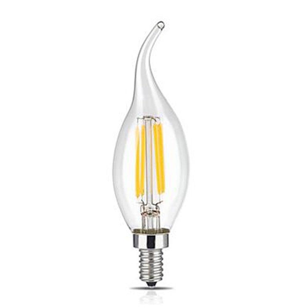LED Filament Bulb E14 4W/6W AC220V Glass Shell 360 Degree C35 Edison Retro Candle Light Warm/Cold White  LED Candelabra Bulb 25W Equivalent 250 Lumens, 3000K Soft White 2W Filament Dimmable LED Chandelier Light Bulbs Stevvex