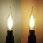 LED Filament Bulb E14 4W/6W AC220V Glass Shell 360 Degree C35 Edison Retro Candle Light Warm/Cold White  LED Candelabra Bulb 25W Equivalent 250 Lumens, 3000K Soft White 2W Filament Dimmable LED Chandelier Light Bulbs Stevvex