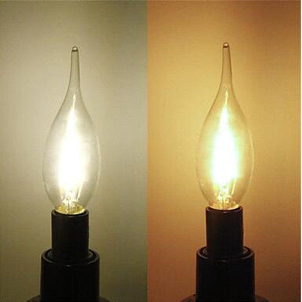 LED Filament Bulb E14 4W/6W AC220V Glass Shell 360 Degree C35 Edison Retro Candle Light Warm/Cold White  LED Candelabra Bulb 25W Equivalent 250 Lumens, 3000K Soft White 2W Filament Dimmable LED Chandelier Light Bulbs Stevvex