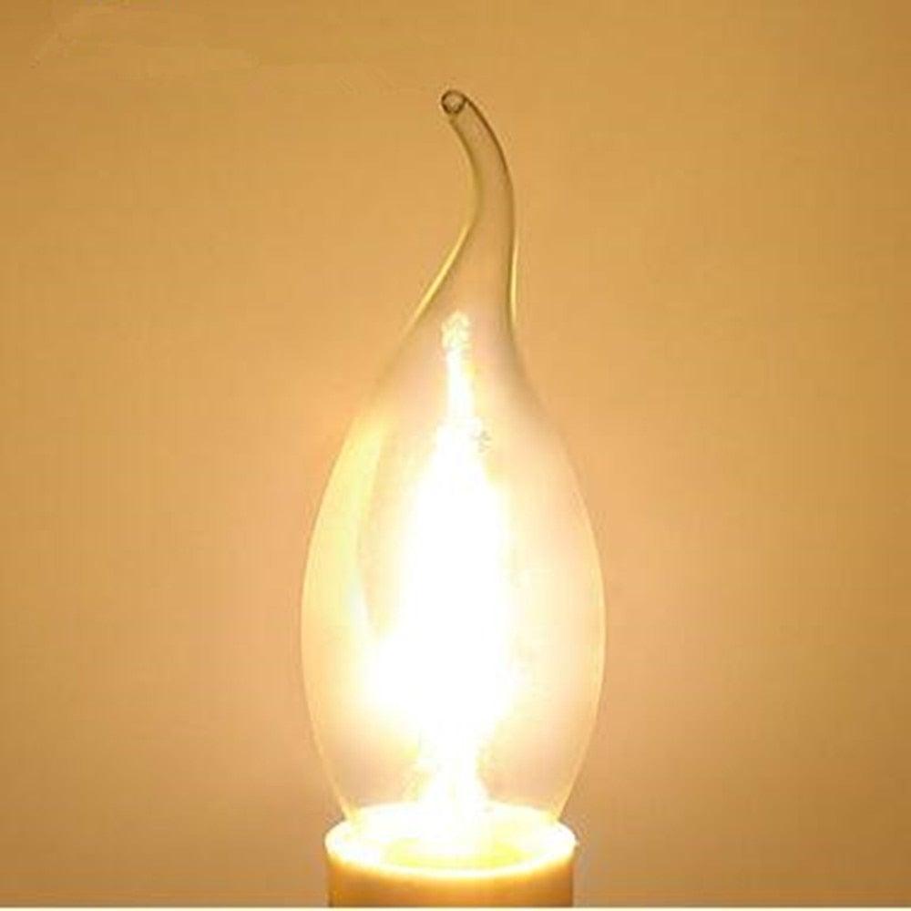 LED Filament Bulb E14 4W/6W AC220V Glass Shell 360 Degree C35 Edison Retro Candle Light Warm/Cold White  LED Candelabra Bulb 25W Equivalent 250 Lumens, 3000K Soft White 2W Filament Dimmable LED Chandelier Light Bulbs Stevvex