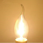 LED Filament Bulb E14 4W/6W AC220V Glass Shell 360 Degree C35 Edison Retro Candle Light Warm/Cold White  LED Candelabra Bulb 25W Equivalent 250 Lumens, 3000K Soft White 2W Filament Dimmable LED Chandelier Light Bulbs Stevvex