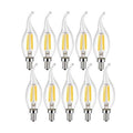 LED Filament Bulb E14 4W/6W AC220V Glass Shell 360 Degree C35 Edison Retro Candle Light Warm/Cold White  LED Candelabra Bulb 25W Equivalent 250 Lumens, 3000K Soft White 2W Filament Dimmable LED Chandelier Light Bulbs Stevvex